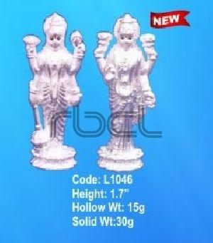 1046 Sterling Silver Vishnu Laxmi Statue