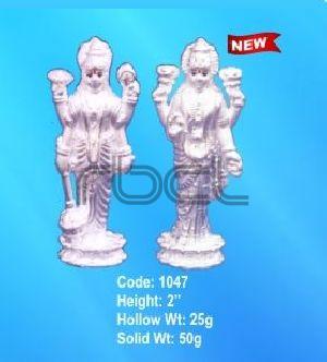 1047 Sterling Silver Vishnu Laxmi Statue
