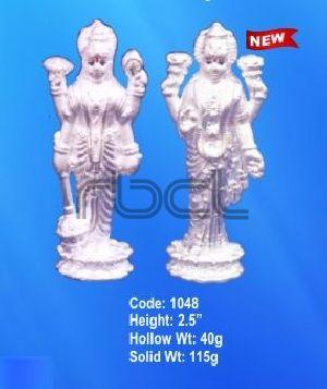 1048 Sterling Silver Vishnu Laxmi Statue