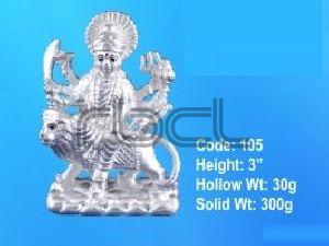 105 Sterling Silver Maa Durga Statue