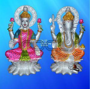 1105 Sterling Silver Laxmi Ganesh Statue