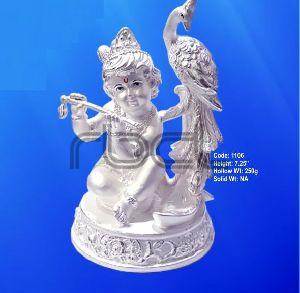1106 Sterling Silver Makhan Chor Statue