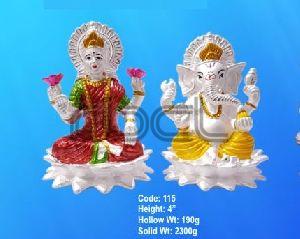 115 Sterling Silver Laxmi Ganesh Statue