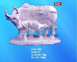 1501 Sterling Silver Cow Calf Statue