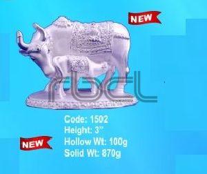 1502 Sterling Silver Cow Calf Statue