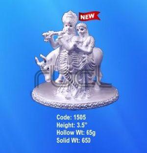 1505 Sterling Silver Radha Krishna Statue