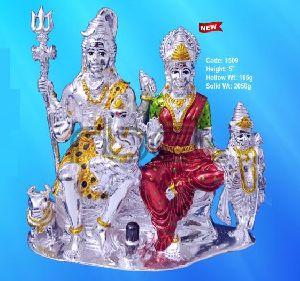 1509 Sterling Silver Shiv Parivar Statue