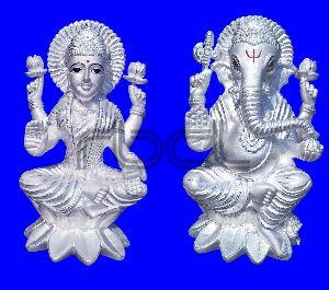 200 Silver Laxmi Ganesh Statue