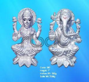 200 Sterling Silver Laxmi Ganesh Statue