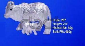 207 Sterling Silver Cow Calf Statue