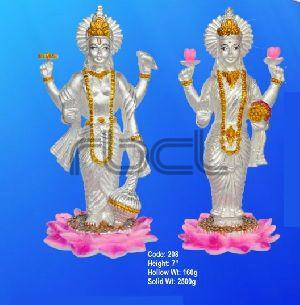 208 Sterling Silver Vishnu Laxmi Statue