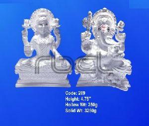 209 Sterling Silver Laxmi Ganesh Statue