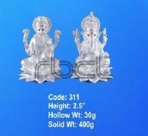 311 Sterling Silver Laxmi Ganesh Statue
