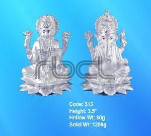 313 Sterling Silver Laxmi Ganesh Statue