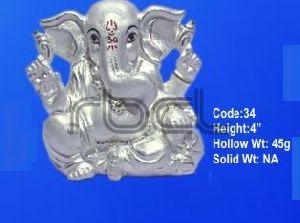 34 Sterling Silver Ganesh Statue