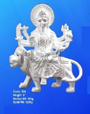 354 Sterling Silver Maa Durga Statue