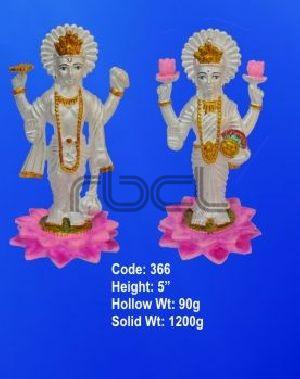 366 Sterling Silver Vishnu Laxmi Statue