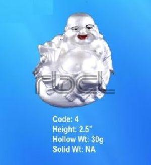 4 Sterling Silver Laughing Buddha Statue