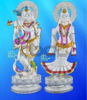 405/611 Sterling Silver Radha Krishna Statue