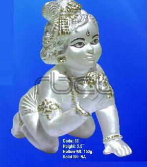 58 Sterling Silver Laddu Gopal Statue