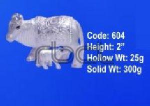 604 Sterling Silver Cow Calf Statue