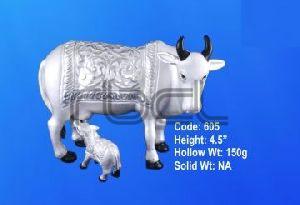 605 Sterling Silver Cow Calf Statue