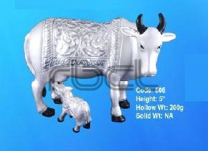 606 Sterling Silver Cow Calf Statue