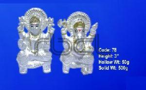 78 Sterling Silver Laxmi Ganesh Statue