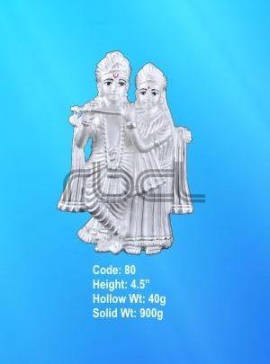 80 Sterling Silver Radha Krishna Statue