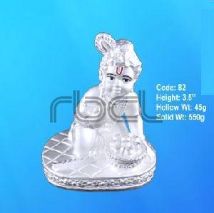 82 Sterling Silver Makhan Chor Statue