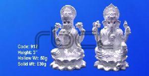 912 Sterling Silver Laxmi Ganesh Statue