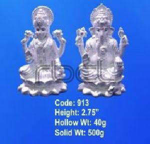 913 Sterling Silver Laxmi Ganesh Statue