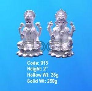 915 Sterling Silver Laxmi Ganesh Statue