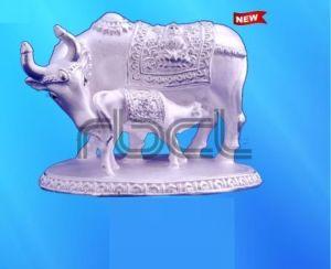 999 Silver Cow Calf Statue