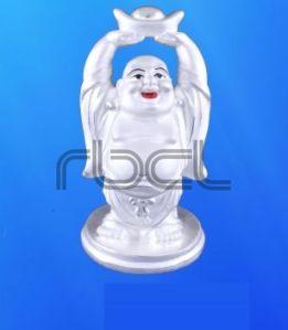 999 Silver Laughing Buddha Statue
