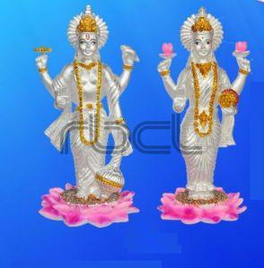 999 Silver Vishnu Laxmi Statue