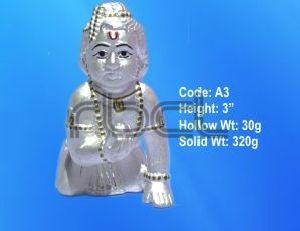 A3 Sterling Silver Laddu Gopal Statue