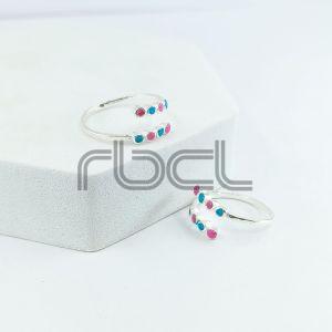Enamel Four Bulb Toe Ring