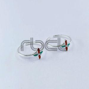 Enamel Lily Flower Toe Ring