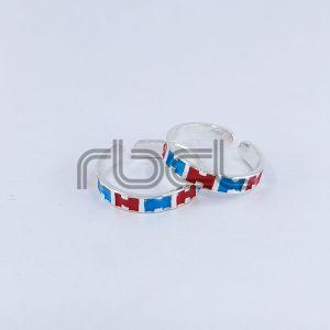 Enamel H Shape Toe Ring