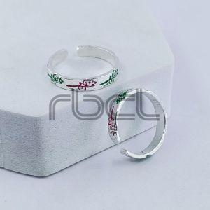 Enamel Flower Toe Ring