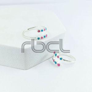 Enamel Four Bulb Toe Ring