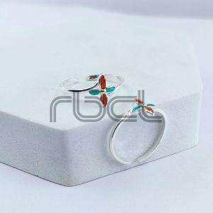 Enamel Lily Flower Toe Ring