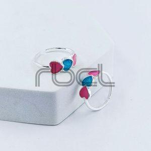 Enamel Three Heart Toe Ring