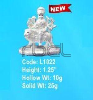 L1022 Sterling Silver Maa Durga Statue