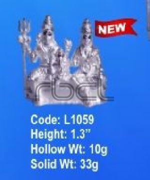 L1059 Sterling Silver Shiv Parivar Statue