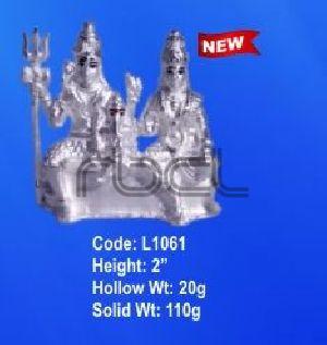 L1061 Sterling Silver Shiv Parivar Statue