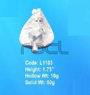 L1103 Sterling Silver Makhan Chor Statue