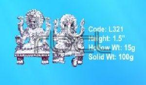 L321 Sterling Silver Laxmi Ganesh Statue