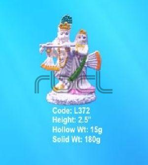 L372 Sterling Silver Radha Krishna Statue